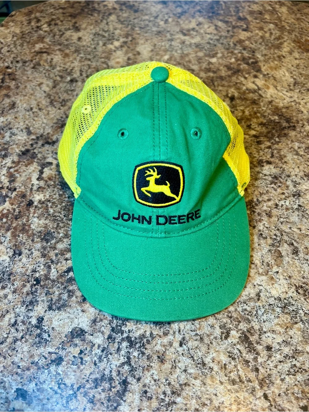 John Deere Green and Yellow Mesh Cap with Embroidered Logo Toddler Boys